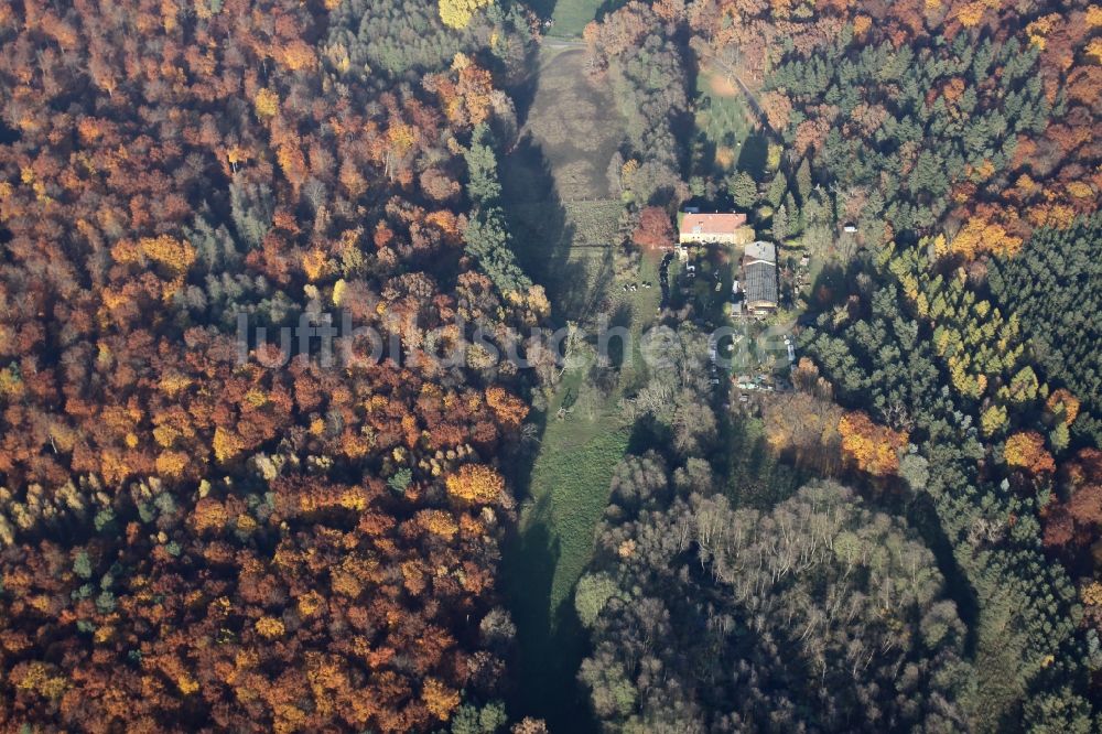 Luftbild Marienwerder - Gehöft am Pregitzfließ bei Marienwerder in Schorfheide im Bundesland Brandenburg