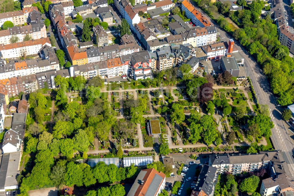 Luftaufnahme Hagen - Gelande des Buschey Friedhofes in Hagen im Bundesland Nordrhein-Westfalen, Deutschland