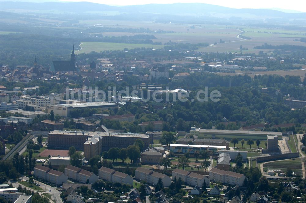 Bautzen von oben - Gelande der Justizvollzugsanstalt JVA in Bautzen im Bundesland Sachsen, Deutschland