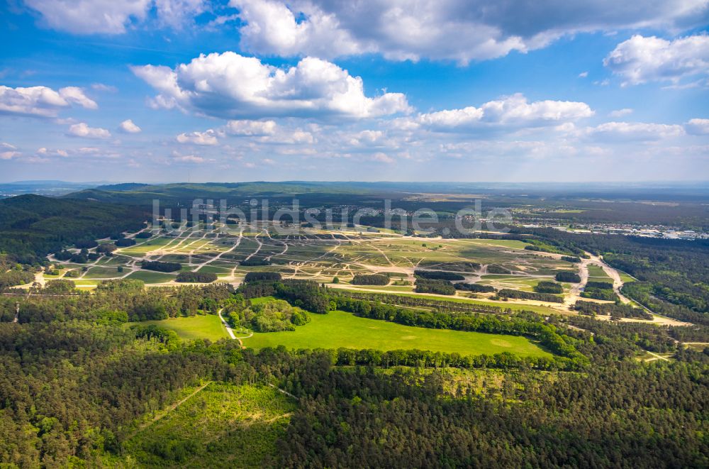 Luftbild Augustdorf - Gelande des TÜP Truppenübungsplatz für Panzer- Fahrzeuge der Generalfeldmarschall Rommel Kaserne im Ortsteil Heidehaus in Augustdorf im Bundesland Nordrhein-Westfalen, Deutschland