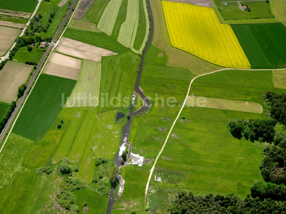 Hochdorf von oben - Gelb - grün Kontrast blühender Raps- Blüten in Hochdorf im Bundesland Baden-Württemberg, Deutschland