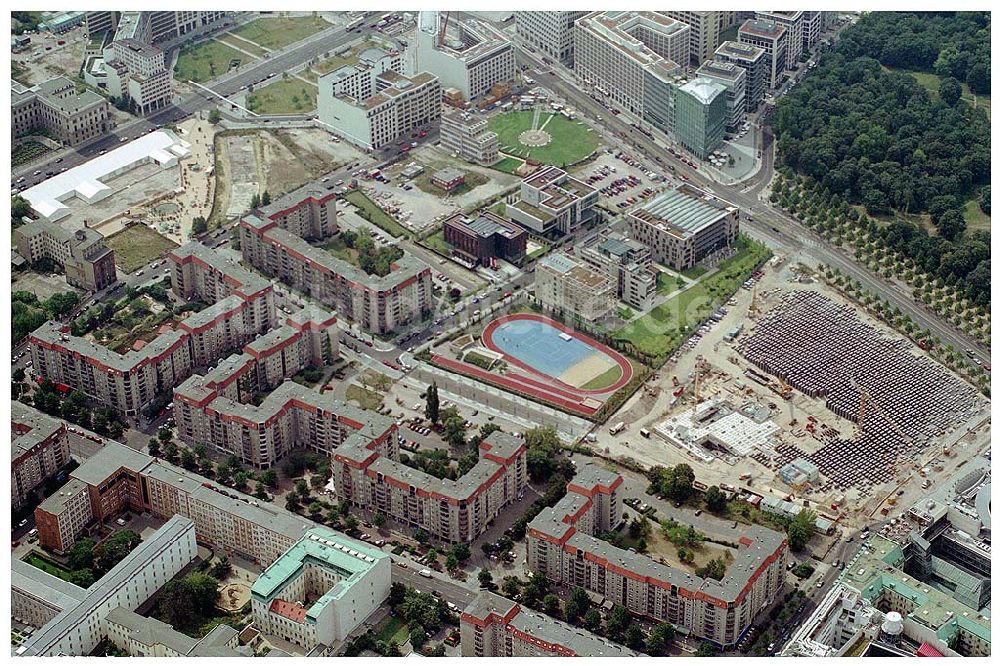 Luftaufnahme Berlin - Gelände der alten Reichkanzelei an der Wilhelmstraße in Berlin - Mitte