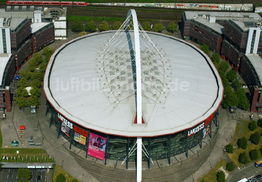 Luftbild Köln - Gelände der Arena Lanxess Arena am Willy-Brandt-Platz in Köln im Bundesland Nordrhein-Westfalen - NRW, Deutschland