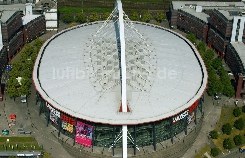 Luftaufnahme Köln - Gelände der Arena Lanxess Arena am Willy-Brandt-Platz in Köln im Bundesland Nordrhein-Westfalen - NRW, Deutschland