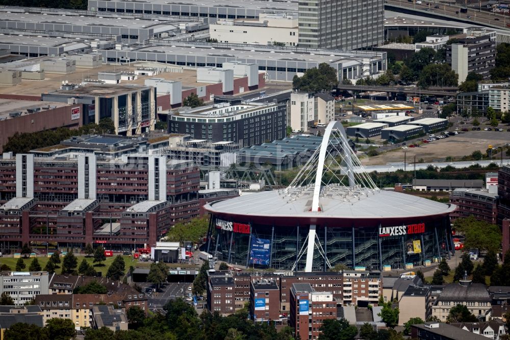 Köln von oben - Gelände der Arena Lanxess Arena am Willy-Brandt-Platz in Köln im Bundesland Nordrhein-Westfalen - NRW, Deutschland