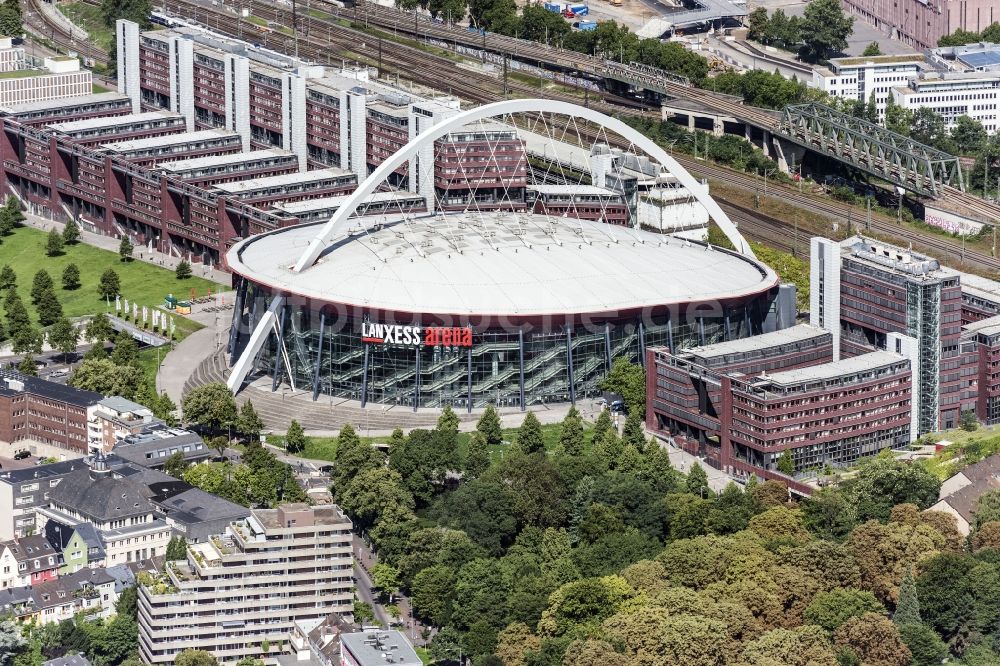 Köln von oben - Gelände der Arena Lanxess in Köln im Bundesland Nordrhein-Westfalen, Deutschland