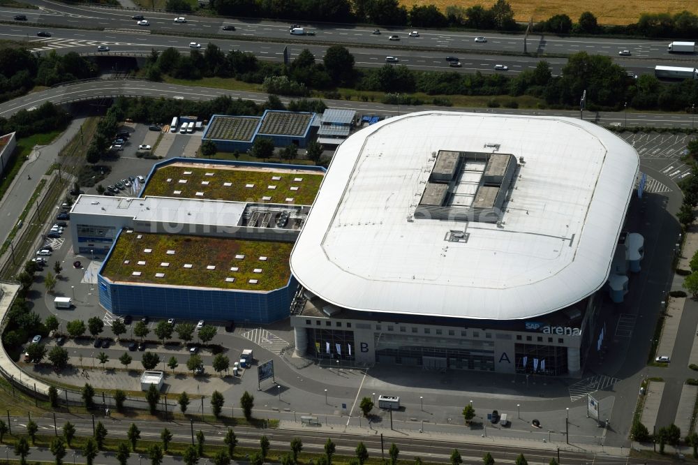 Luftbild Mannheim - Gelände der Arena SAP Arena in Mannheim im Bundesland Baden-Württemberg, Deutschland