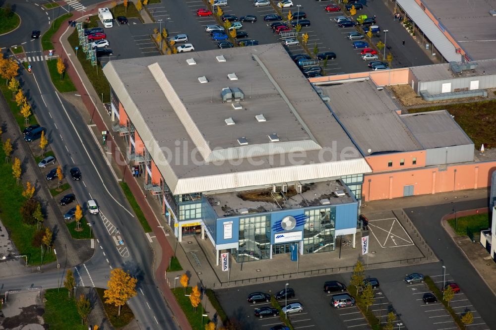 Luftaufnahme Hamm - Gelände der Arena WESTPRESS arena im Ortsteil Werries in Hamm im Bundesland Nordrhein-Westfalen, Deutschland