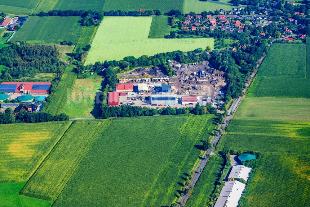 Luftbild Düdenbüttel - Gelände der Bauschutt und Recycling- Sortieranlage zur Abfallbehandlung in Düdenbüttel im Bundesland Niedersachsen, Deutschland