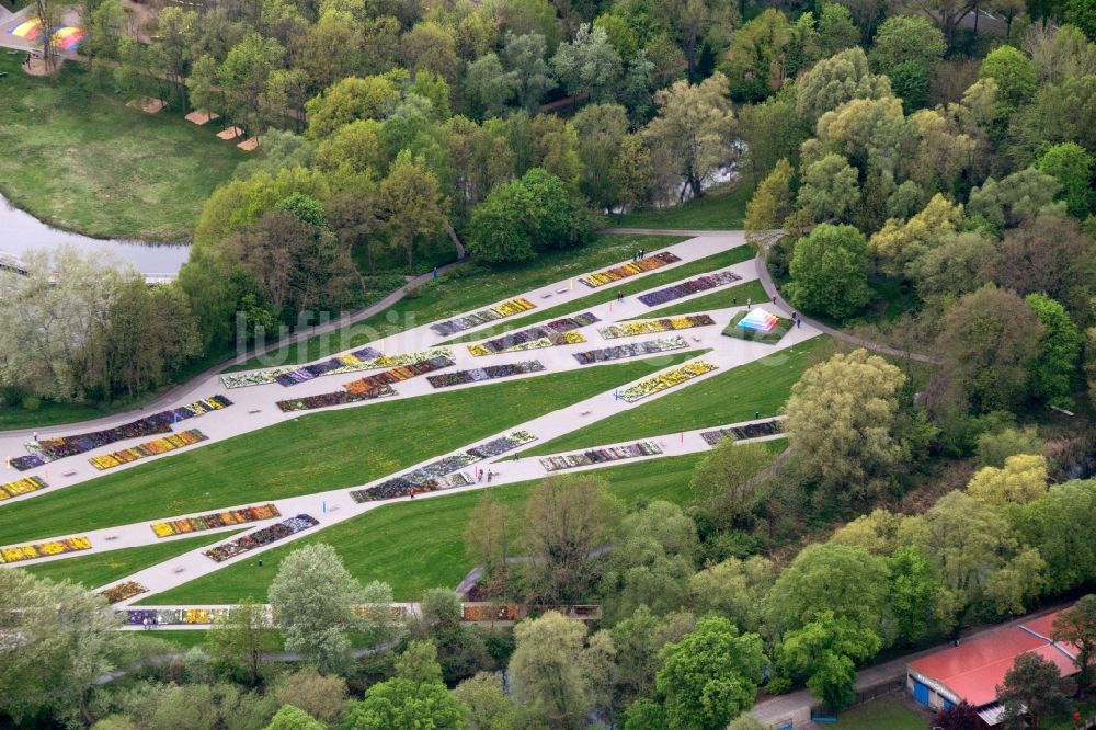 Luftaufnahme Rathenow - Gelände der Bundesgartenschau 2015 in Rathenow im Bundesland Brandenburg