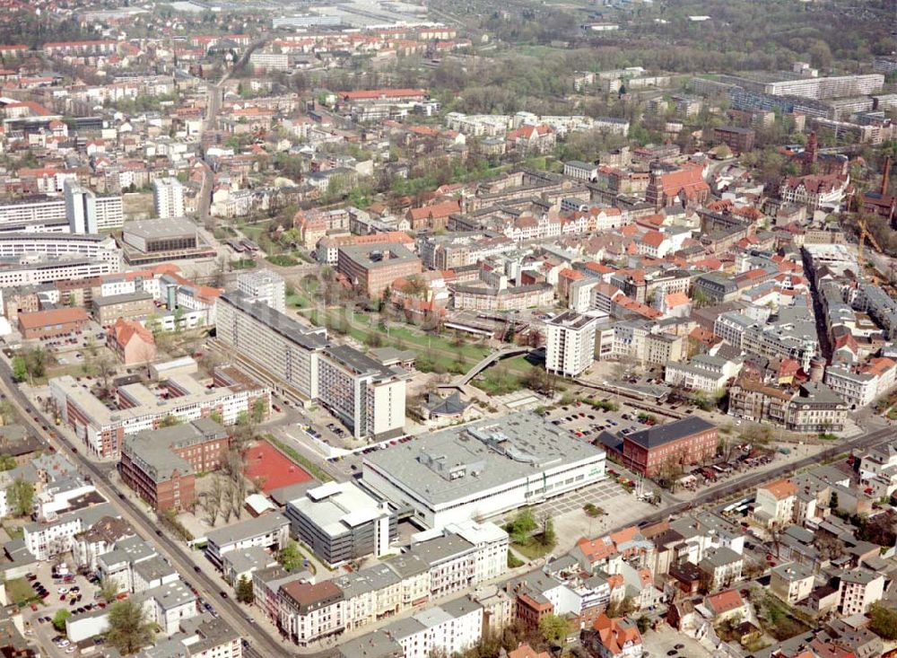 Luftbild Cottbus - BRB - Gelände der Cottbusser Innenstadt am Bereich der Bahnhofstraße, Karl-Liebknecht-Straße, Berliner Straße und Spremberger Straße