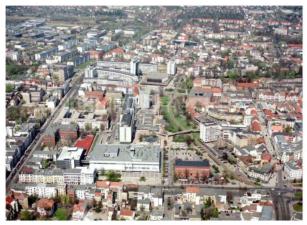 Luftaufnahme Cottbus - BRB - Gelände der Cottbusser Innenstadt am Bereich der Bahnhofstraße, Karl-Liebknecht-Straße, Berliner Straße und Spremberger Straße