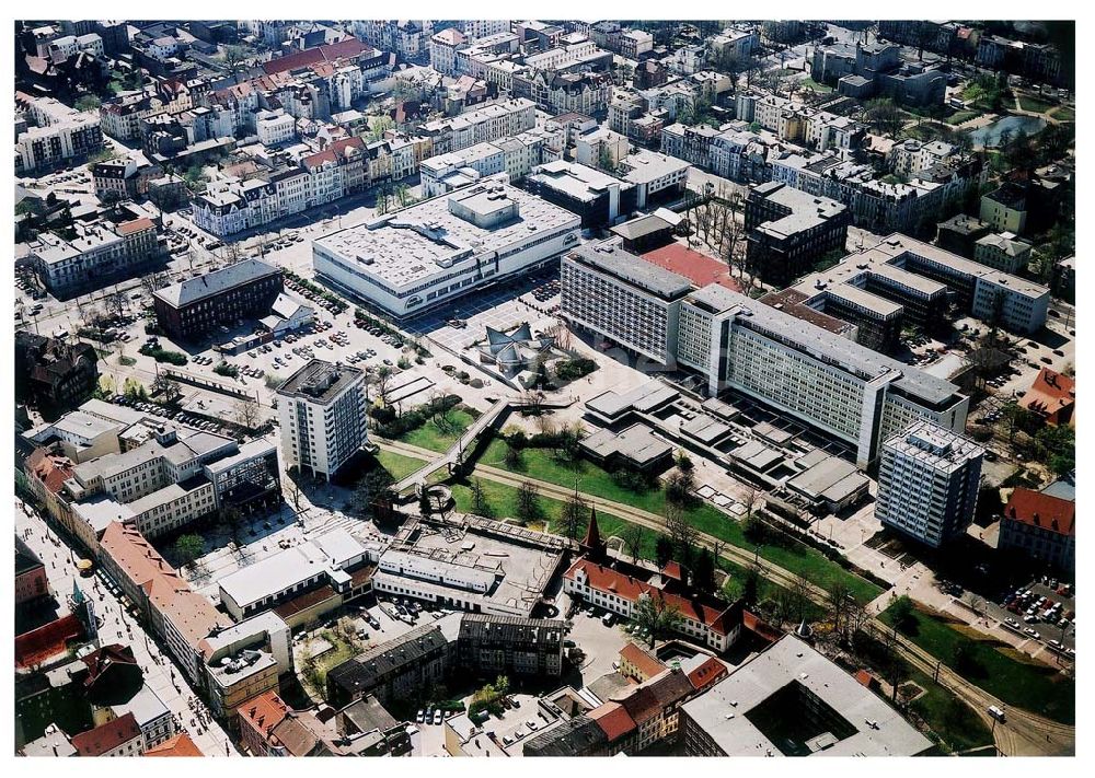 Luftbild Cottbus - BRB - Gelände der Cottbusser Innenstadt am Bereich der Bahnhofstraße, Karl-Liebknecht-Straße, Berliner Straße und Spremberger Straße