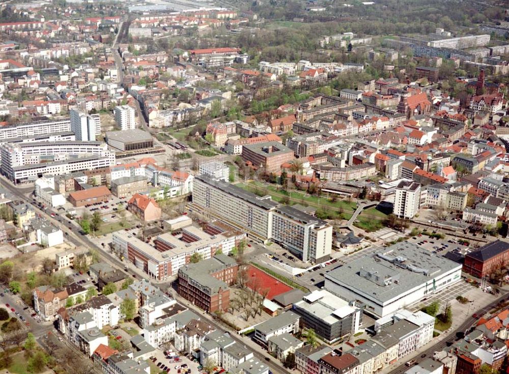 Luftbild Cottbus - BRB - Gelände der Cottbusser Innenstadt am Bereich der Bahnhofstraße, Karl-Liebknecht-Straße, Berliner Straße und Spremberger Straße