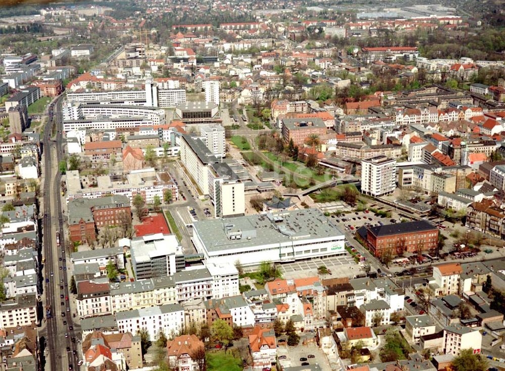 Luftaufnahme Cottbus - BRB - Gelände der Cottbusser Innenstadt am Bereich der Bahnhofstraße, Karl-Liebknecht-Straße, Berliner Straße und Spremberger Straße