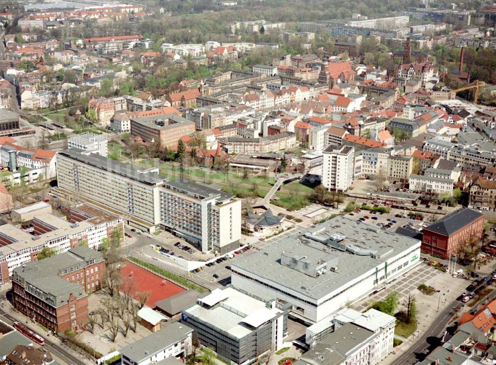 Luftaufnahme Cottbus - BRB - Gelände der Cottbusser Innenstadt am Bereich der Bahnhofstraße, Karl-Liebknecht-Straße, Berliner Straße und Spremberger Straße