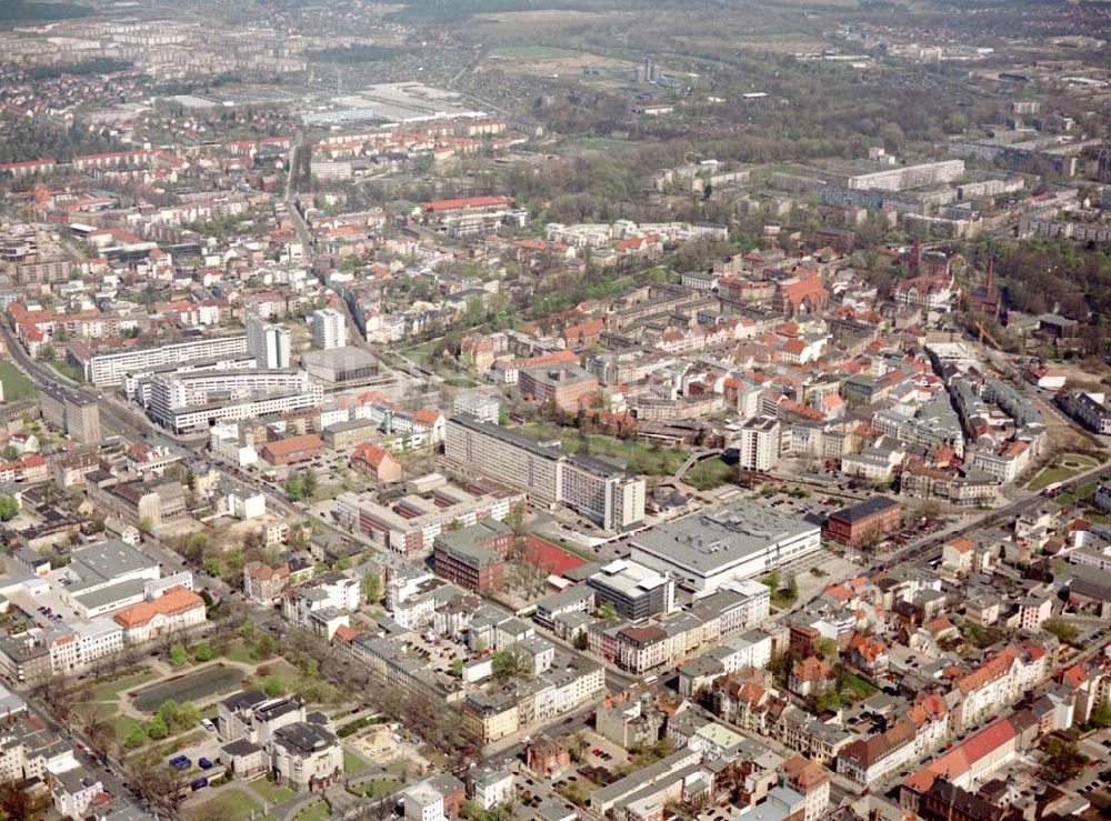 Luftaufnahme Cottbus - BRB - Gelände der Cottbusser Innenstadt am Bereich der Bahnhofstraße, Karl-Liebknecht-Straße, Berliner Straße und Spremberger Straße