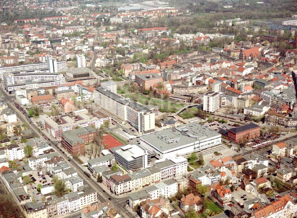 Luftbild Cottbus - BRB - Gelände der Cottbusser Innenstadt am Bereich der Bahnhofstraße, Karl-Liebknecht-Straße, Berliner Straße und Spremberger Straße