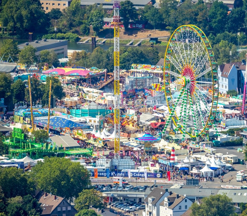 Luftaufnahme Herne - Gelände der Cranger Kirmes in Herne im Bundesland Nordrhein-Westfalen, Deutschland