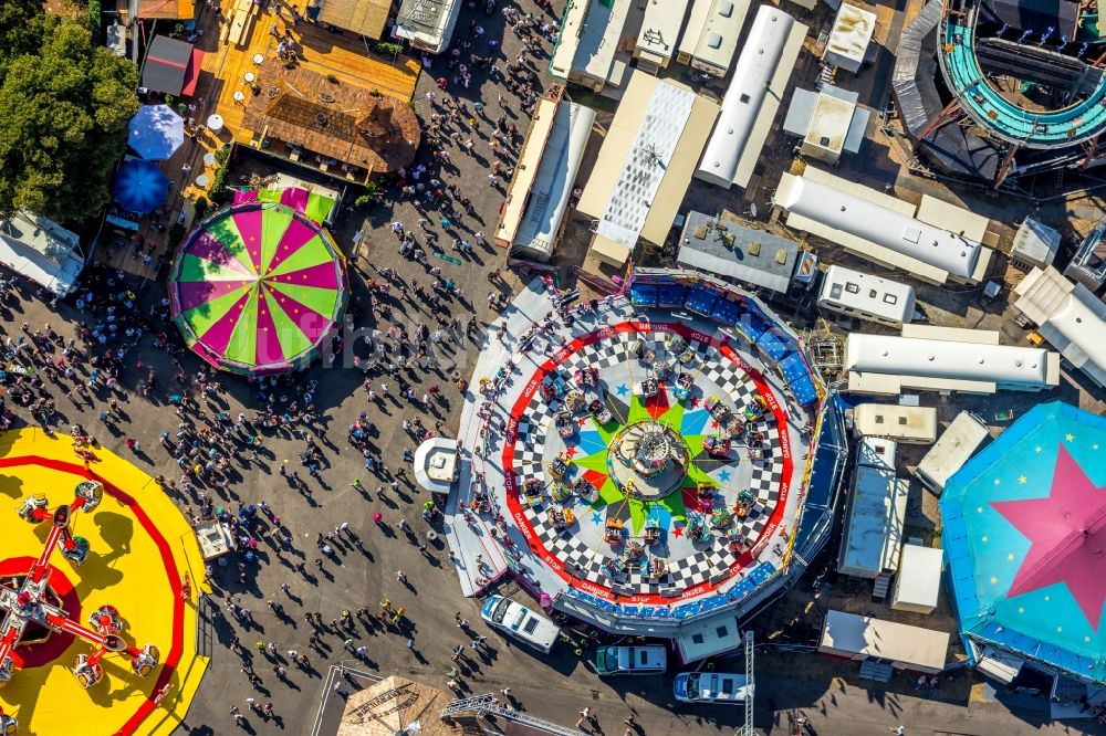 Herne von oben - Gelände der Cranger Kirmes in Herne im Bundesland Nordrhein-Westfalen, Deutschland