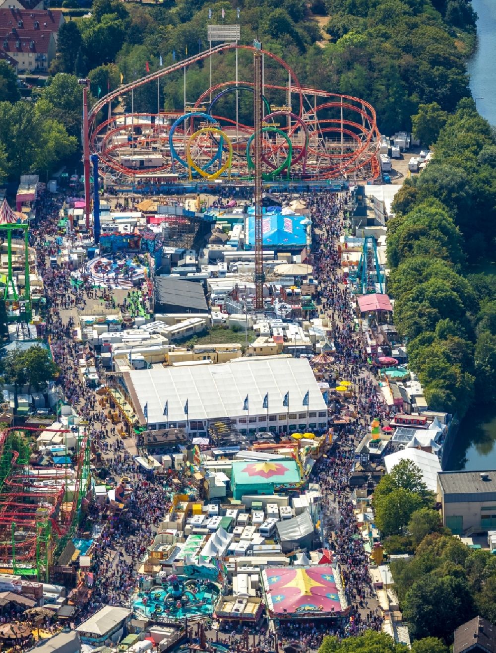 Luftbild Herne - Gelände der Cranger Kirmes in Herne im Bundesland Nordrhein-Westfalen, Deutschland