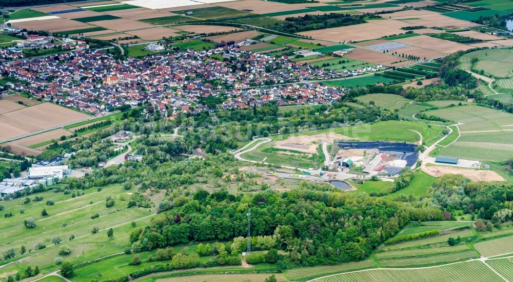 Ringsheim von oben - Gelände der Deponie ZAK in Ringsheim, sowie der Kahlenberg im Bundesland Baden-Württemberg, Deutschland