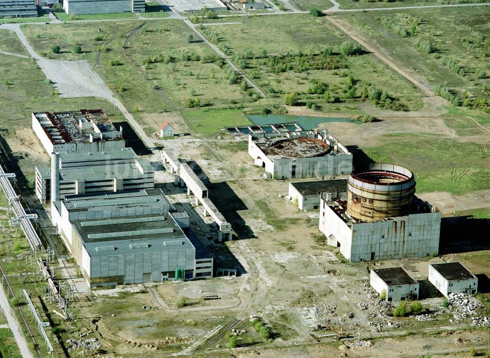 Luftaufnahme Stendal / Sachsen - Anhalt - Gelände der ehem. Baustelle des AKW Stendal (nördlich von Magdeburg).