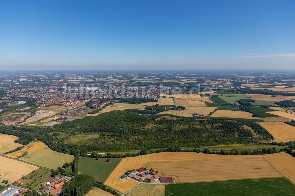 Ahlen aus der Vogelperspektive: Gelände der ehemaligen Bergbau- Halde Zeche Wesfalen in Ahlen im Bundesland Nordrhein-Westfalen, Deutschland