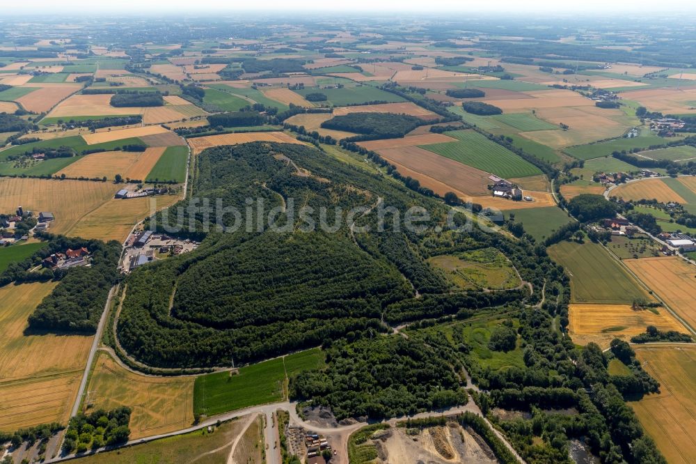 Ahlen aus der Vogelperspektive: Gelände der ehemaligen Bergbau- Halde Zeche Westfalen in Ahlen im Bundesland Nordrhein-Westfalen, Deutschland