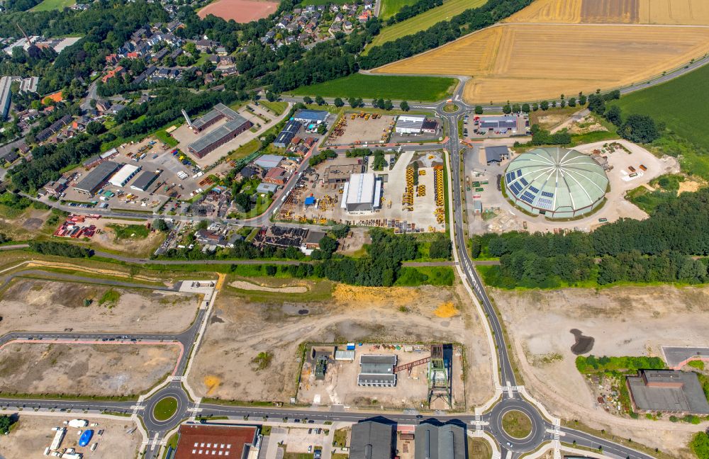 Dorsten von oben - Gelände der ehemaligen Bergbau- Schacht- Anlagen am Förderturm Fürst Leopold in Dorsten im Bundesland Nordrhein-Westfalen, Deutschland