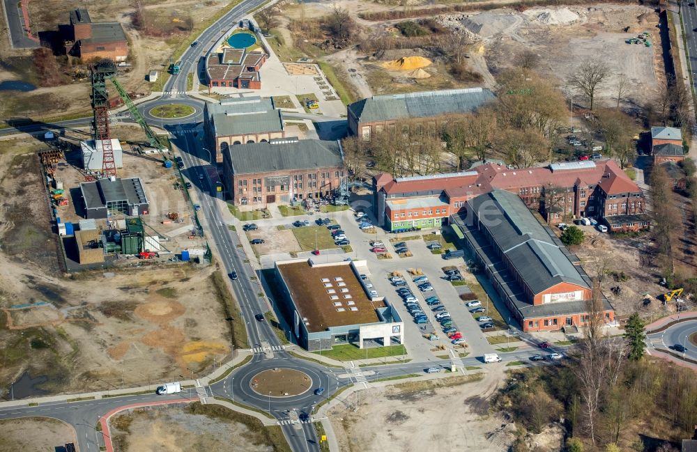 Luftbild Dorsten - Gelände der ehemaligen Bergbau- Schacht- Anlagen am Förderturm Fürst Leopold in Dorsten im Bundesland Nordrhein-Westfalen, Deutschland