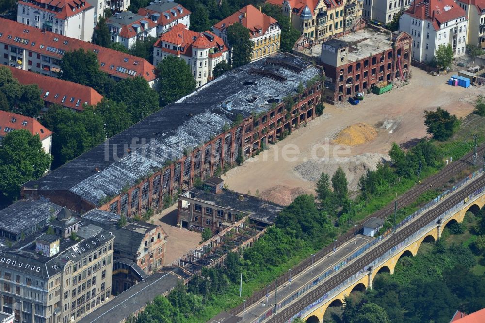 Leipzig-Gohlis aus der Vogelperspektive: Gelände der ehemaligen Bleichert-Werke in Leipzig-Gohlis im Bundesland Sachsen