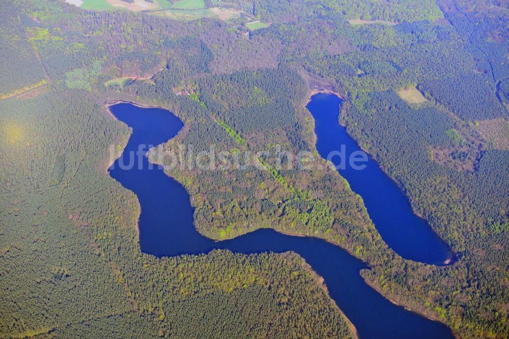 Luftbild Groß Dölln - Gelände des ehemaligen Carinhall- Anwesens in der Schorfheide zwischen Großdöllner See und Wuckersee im Ortsteil Groß Dölln im Bundesland Brandenburg