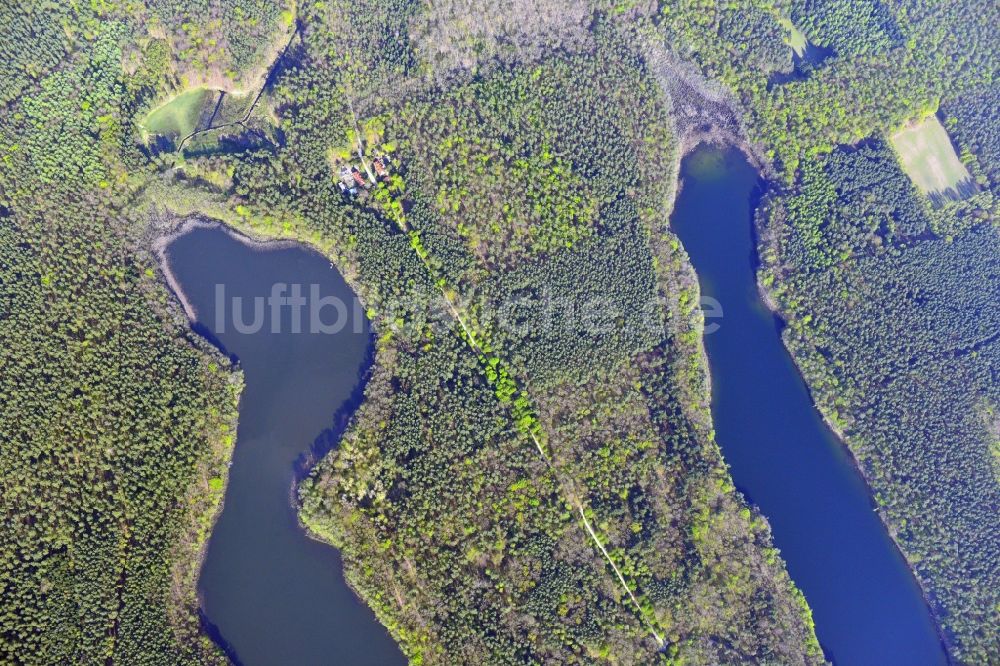 Luftbild Groß Dölln - Gelände des ehemaligen Carinhall- Anwesens in der Schorfheide zwischen Großdöllner See und Wuckersee im Ortsteil Groß Dölln im Bundesland Brandenburg