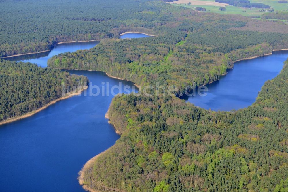 Joachimsthal von oben - Gelände des ehemaligen Carinhall- Anwesens in der Schorfheide zwischen Großdöllner See und Wuckersee im Ortsteil Groß Dölln zu Templin im Bundesland Brandenburg