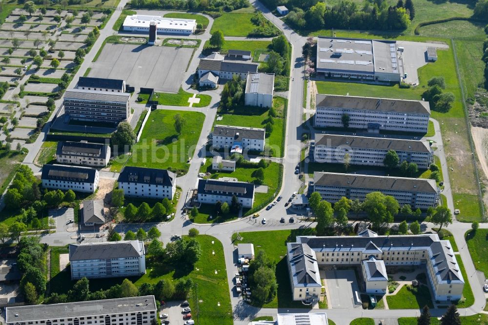 Schneeberg aus der Vogelperspektive: Gelände des ehemaligen Kaserne und Militär - Liegenschaft ehemalige Jägerkaserne in Schneeberg im Bundesland Sachsen, Deutschland