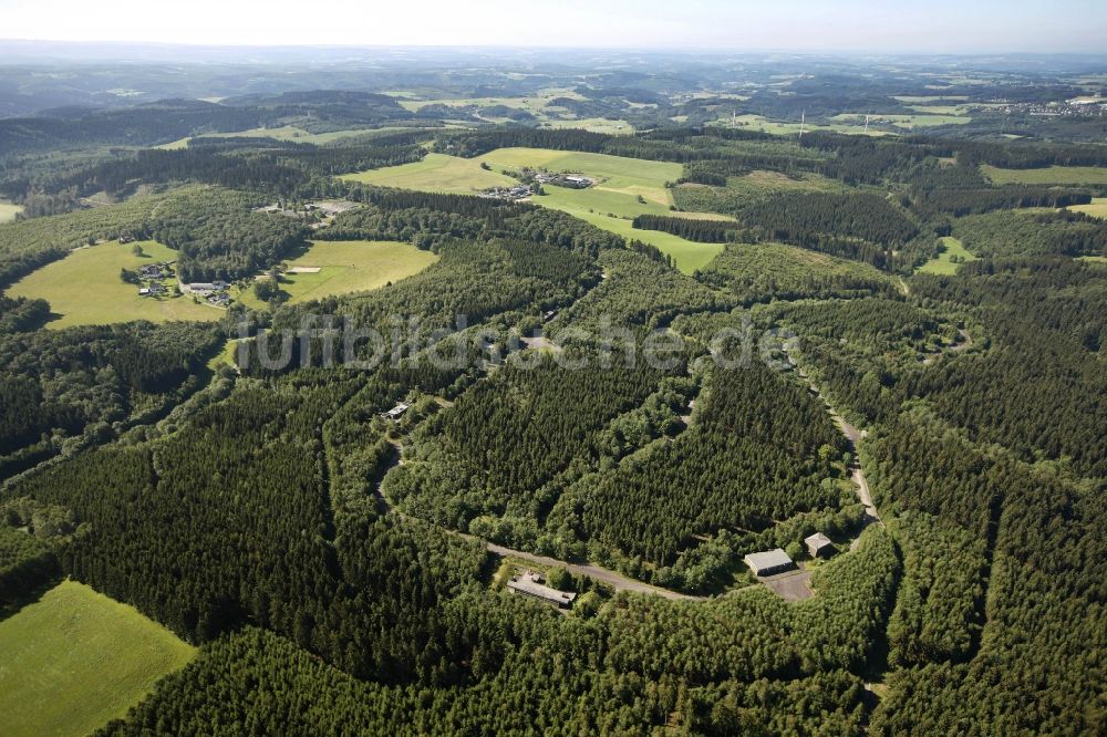 Reichshof von oben - Gelände des ehemaligen Munitionsdepots und der Reichshof- Kaserne bei Reichshof im Bundesland Nordrhein-Westfalen