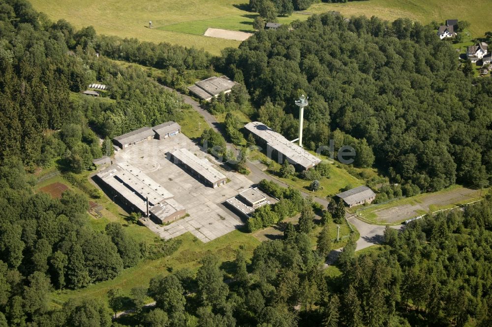 Reichshof von oben - Gelände des ehemaligen Munitionsdepots und der Reichshof- Kaserne bei Reichshof im Bundesland Nordrhein-Westfalen