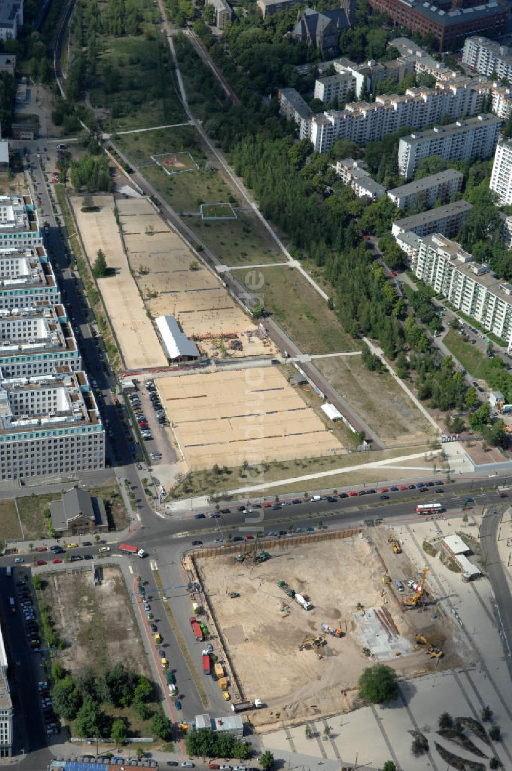 Luftaufnahme Berlin - Gelände des ehemaligen Nordbahnhof in Berlin Mitte