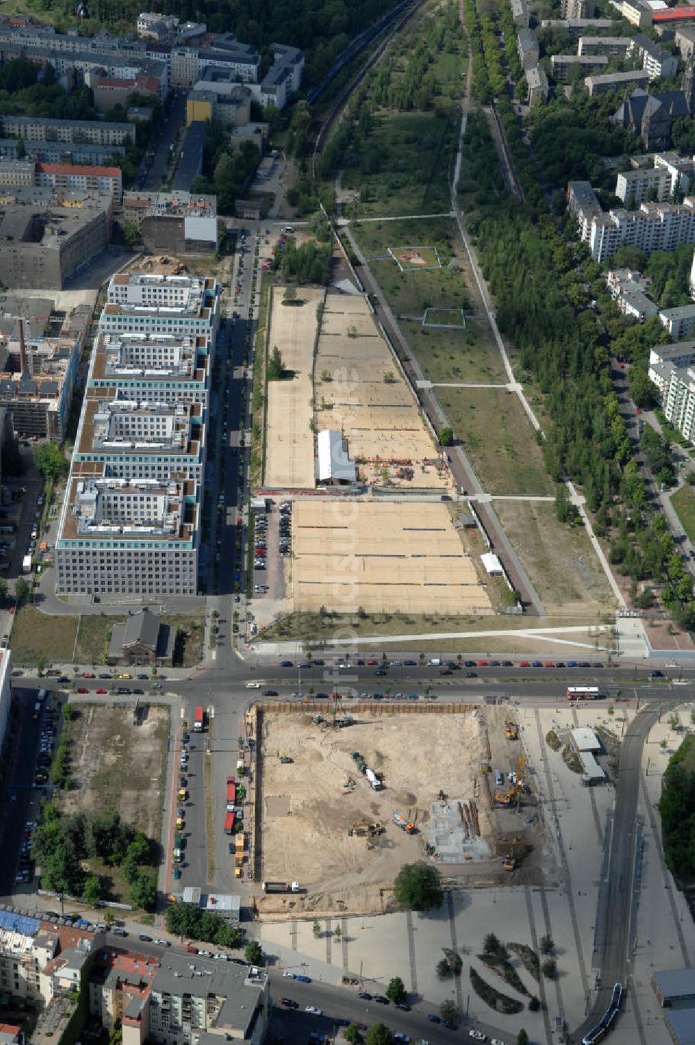 Berlin aus der Vogelperspektive: Gelände des ehemaligen Nordbahnhof in Berlin Mitte