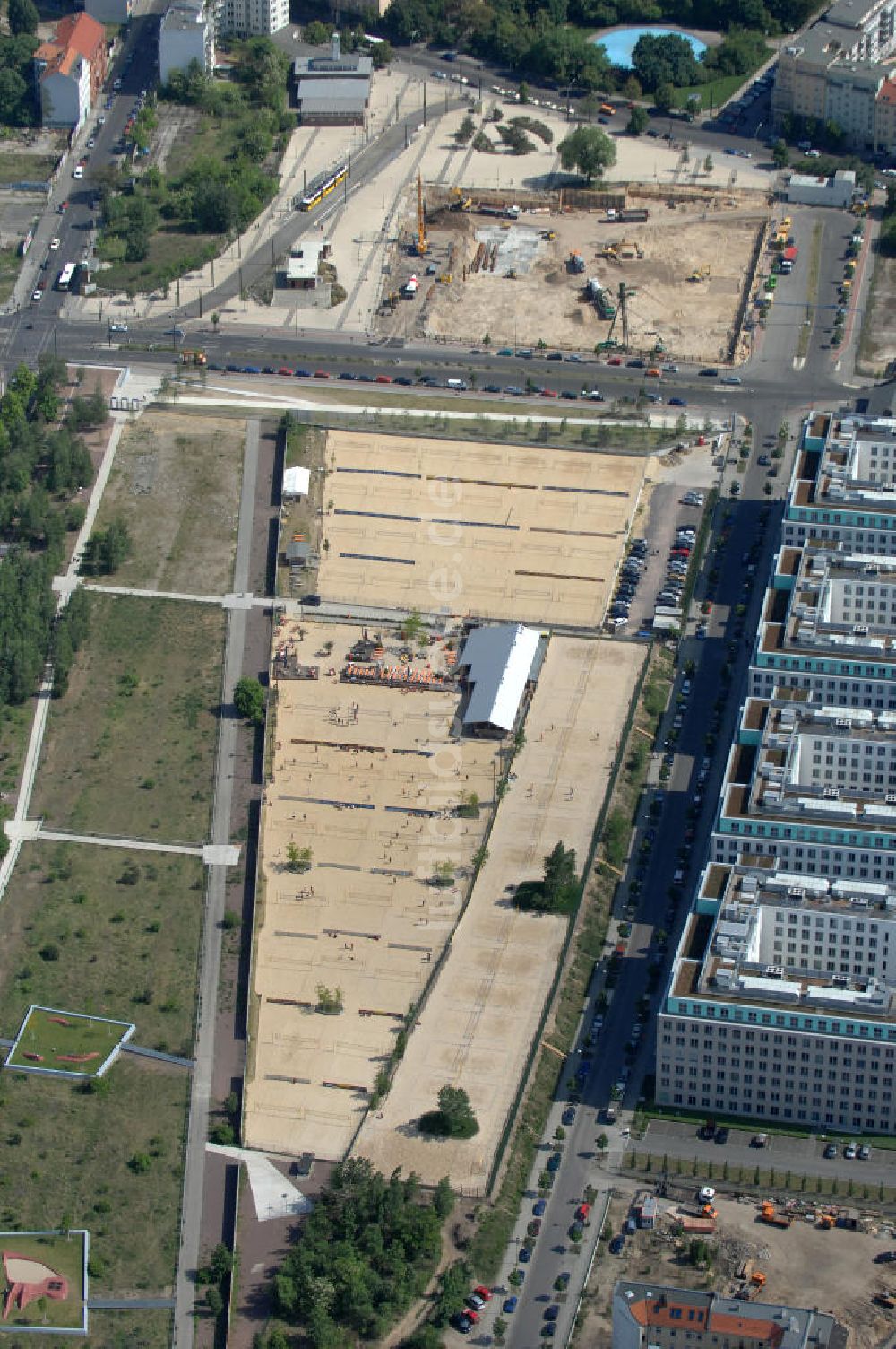 Luftaufnahme Berlin - Gelände des ehemaligen Nordbahnhof in Berlin Mitte