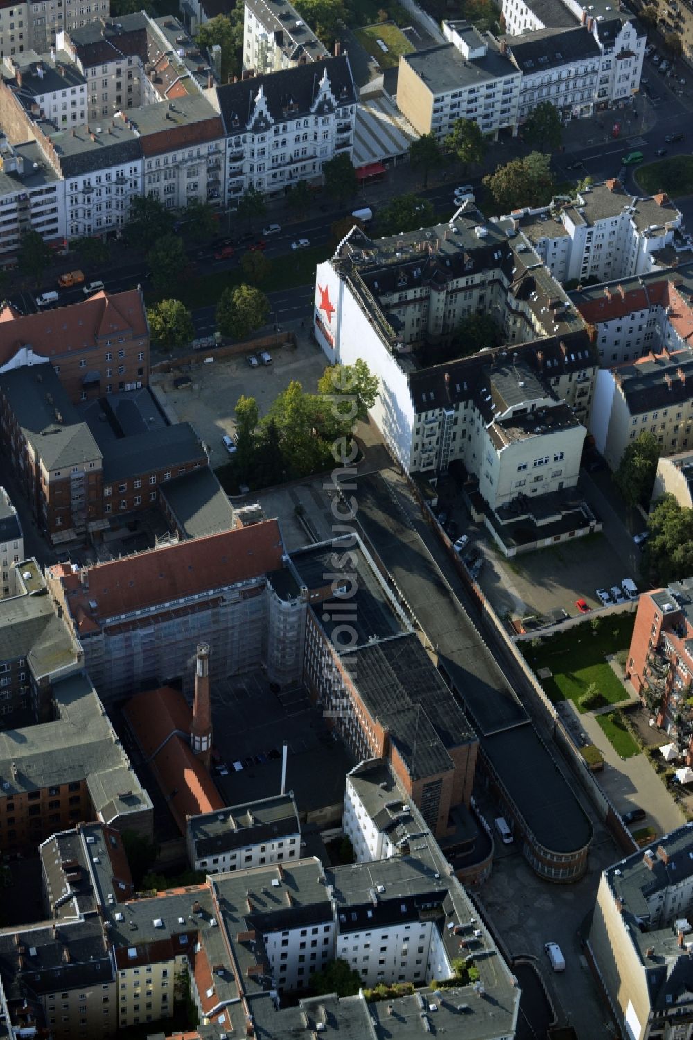 Luftbild Berlin - Gelände des ehemaligen Postfuhramtes Schöneberg in der Belziger Straße in Berlin