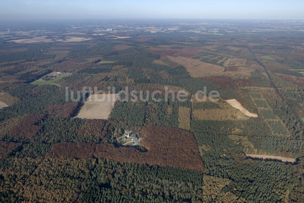 Haltern aus der Vogelperspektive: Gelände des ehemaligen Wetterschacht Hohe Mark, geplanter Forensikstandort in Haltern im Bundesland Nordrhein-Westfalen