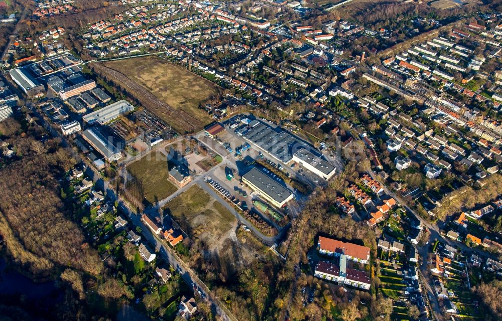 Luftaufnahme Gelsenkirchen - Gelände der ehemaligen Zeche Bergmannsglück in Gelsenkirchen im Bundesland Nordrhein-Westfalen