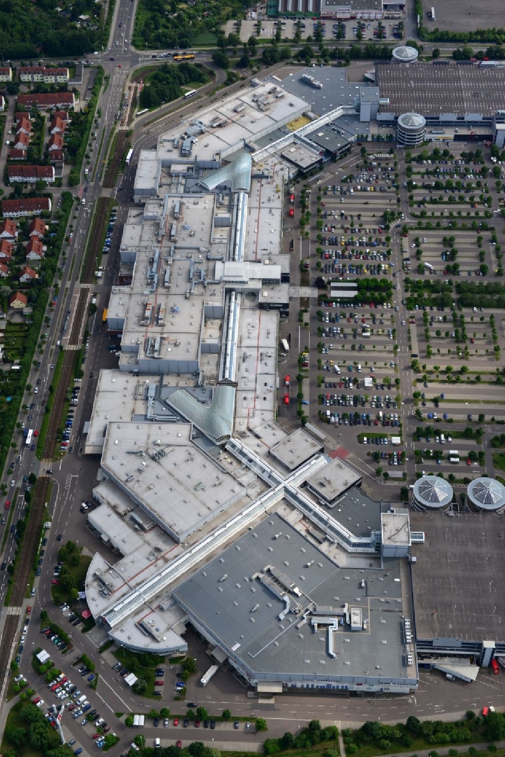 Luftbild Leipzig - Gelände des Einkaufszentrum Paunsdorf Center in Leipzig im Bundesland Sachsen