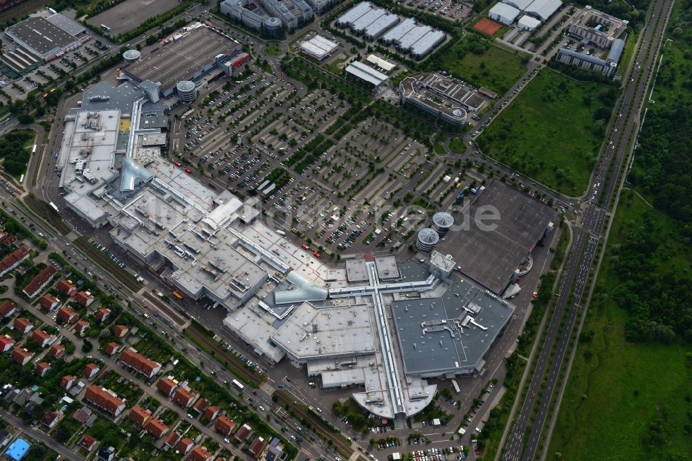 Leipzig aus der Vogelperspektive: Gelände des Einkaufszentrum Paunsdorf Center in Leipzig im Bundesland Sachsen