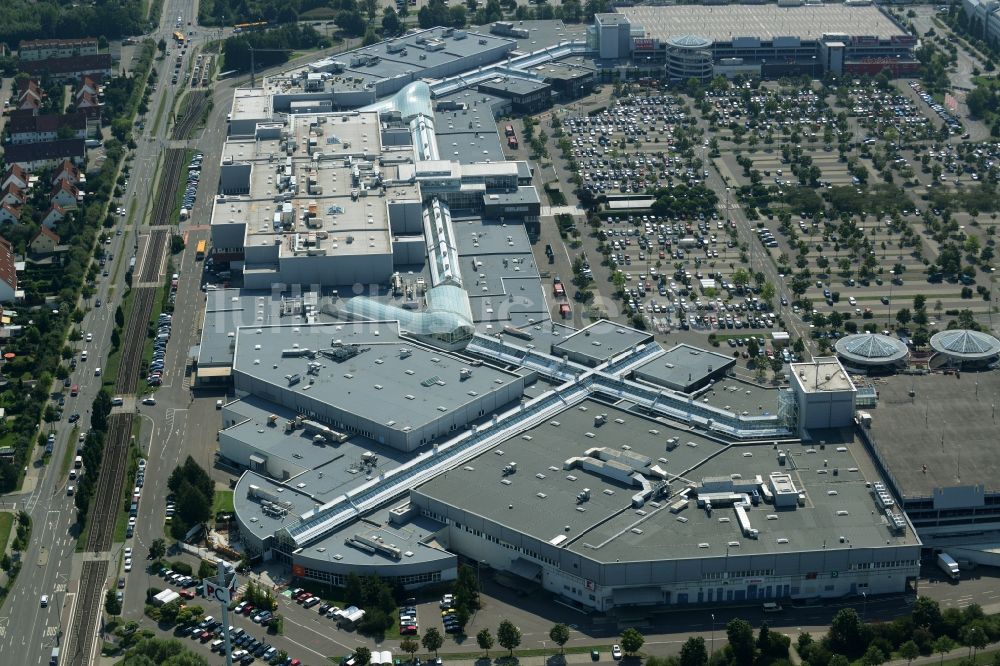 Leipzig aus der Vogelperspektive: Gelände des Einkaufszentrum Paunsdorf Center in Leipzig im Bundesland Sachsen