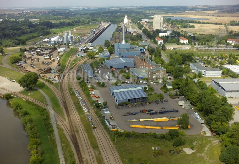 Luftbild Halle ( Saale ) - Gelände des Entwicklungsgebiet Stadthafen an der Hafenstraße in Halle Saale im Bundesland Sachsen-Anhalt