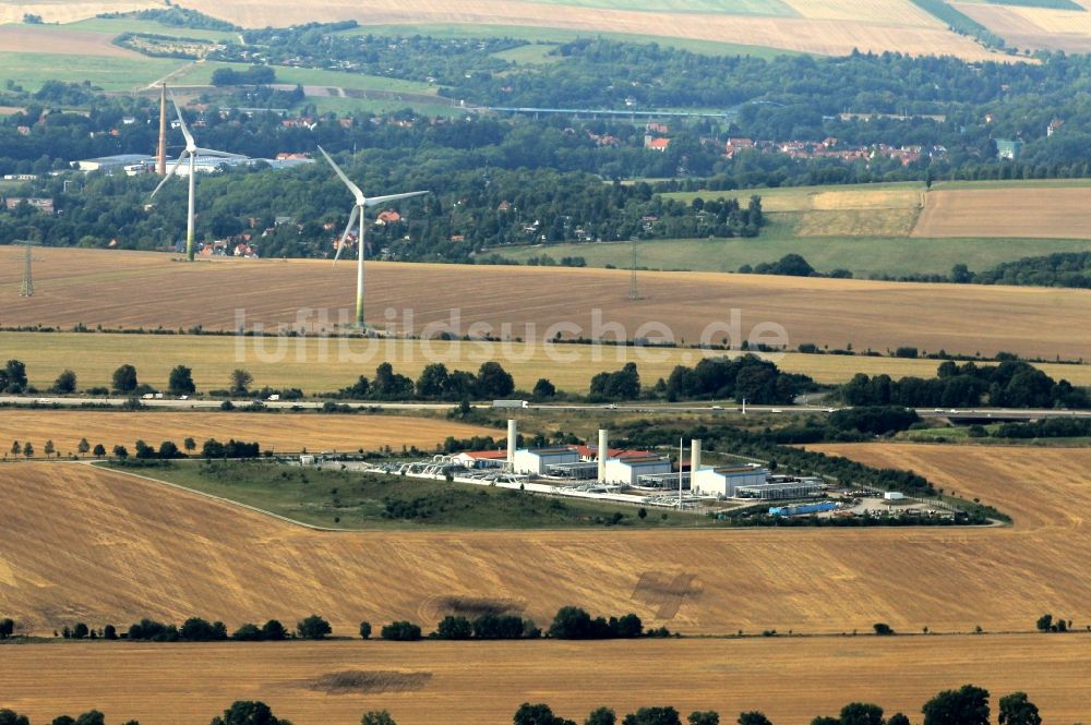 Luftaufnahme Eischleben - Gelände der Erdgas - Verdichterstation der Wingas GmbH in Eischleben in Thüringen