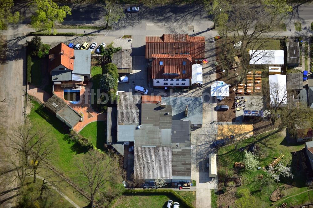 Luftaufnahme Falkensee - Gelände der Fleischerei Gädecke an der Nauener Straße in Falkensee im Bundesland Brandenburg